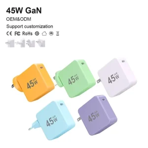 Factory 45W GaN Charger Macaron Color Fast USB C PD Wall Charger Power Adapter with CE FCC for Phone Laptop