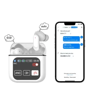 Factory AI Language Translation Wireless Earbuds with Active Noise Cancellation, 144-Language Support, 24-Hour Translation