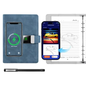 Factory AI Office Notebook Power Bank Design AI Generated Effect Images Translation Function Smart Notebook Sync Pen