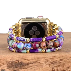 Factory Bestone Bohemian Ethnic Style Multi Layer Bracelet Natural Stone Beads for apple Watch Women’s Hand Jewelry Watch Band