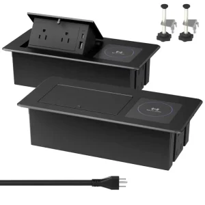 Factory Custom Pop Up Socket EU Standard Built in Power Outlet Furniture Table Socket With Wireless Charger For Kitchen