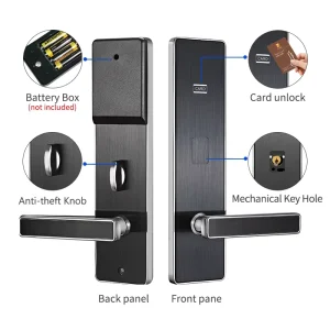 Factory Custom Smart Rfid Card Hotel Security System Electronic Door Handle Wireless Door Locks for Hotel Guestroom