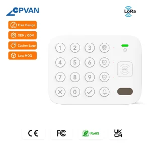 Factory Customization ABS Home Security System LoRa RFID Alarm Keypad with Tuya Smart App Support and 50-100m Detection Range