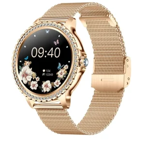 Factory Customized Fashion Smart Women’s Watch Stainless Steel Strap Multi-functional for Android Compatible 3 ATM
