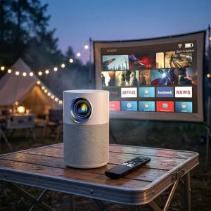 Factory Direct Portable LED Projector 4K Outdoor Mini Android 14 720P Built-in 3200mAh Battery Smart LCD 170 ANSI Lumens