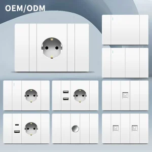 Factory Direct Sale 118 Style High Quality EURO Socket Wall Electrical Home Switches and Sockets