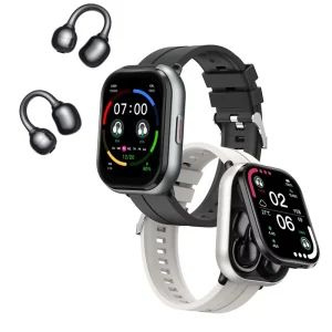 Factory Direct Sale Fashion Square TFT Display Smart Watch with Earphone TWS BT Call IP65 Waterproof 4 Days Battery Life Unisex