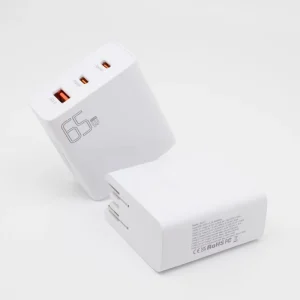 Factory Direct Sale Popular 65W PD Fast Charger with 2 Type-C Ports 5V/2.4A Output PC Fireproof Material for Laptop