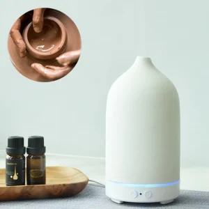 Factory Direct Sales 100ML Essential Oil Diffusers LED Light Handmade Ceramic Aromatherapy Diffuser Humidifiers