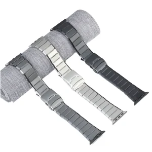 Factory Direct Sales Luxury Breathable Stainless Steel Watch Strap Smart Watch Band Butterfly Clasp Customize