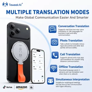 Factory Direct Sales X9 Mini Wireless AI Translator 146 Languages Offline Online Cross App Recording TFT Display Portable for