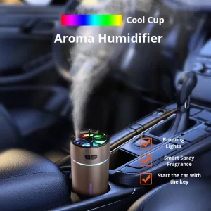 Factory Direct Smart Car Humidifier with Perfume Aromatherapy Air Purifier in Metal Design Cross-Border Shipment Available