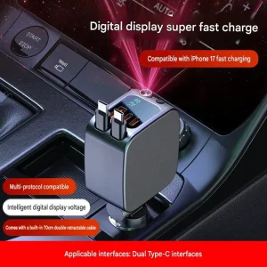 Factory Direct Supply Multi functional Type C Rooftop Car Charger 120W Fast Charging Compatible with IOS and Android Phones