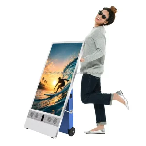 Factory Direct Supply Smart 43 Inch Outdoor Portable Signage IP65 Rated Waterproof Battery Advertising Totem for Public Space