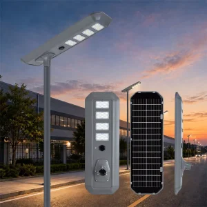 Factory Direct Waterproof Road Lamp Integrated 40W 50W 65W 80W All in One Solar Street Light with 3 Year Warranty Aluminum
