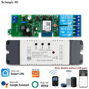 Factory Direct WiFi Smart Switch 2 Channels 433 MHz RF Relay Module Wireless Remote Control Automation Ready to Ship