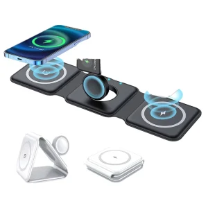 Factory High Quality Quick Charging Foldable Wireless Phone Charger 3 in 1 Magnetic Wireless Charger Station