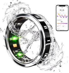 Factory IP68 Waterproof Smart Ring Health Care Fitness Tracker Blood Pressure Sleep Heart Rate Monitoring Alloy Control Apps