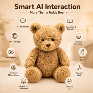 Factory Interactive Teddy Bear Plush Toy AI Speaking Voice Multilingual Educational Stuffed Animal