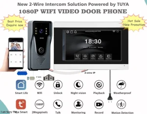 Factory Intercom Solution 2-wire IP Smart Wifi Tuya Smart Life 1080P Video Door Phone Intercom Door Entry System 2 Unlocks