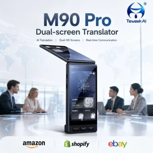 Factory M90 Pro Mini AI Language Translator Machine Tempered Glass 159 Languages 28 Offline Voice Translation Simultaneous