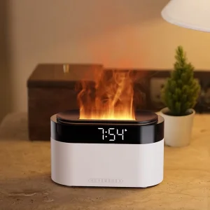 Factory OEM Custom 150ml Multifunctional Digital Clock Aroma Diffuser Humidifier 7Color Night Light Portable USB Home Bedroom