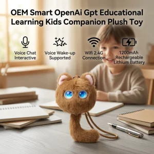 Factory OEM Soft PP Cotton Educational Interactive Plush Toys 4G WiFi AI Voice Control Smart Robot Kids Teenager Emotional