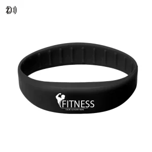 Factory Price 125KHz RFID Wristband Silicone Black Laser Engraving Logo RFID Bracelet for WaterPark