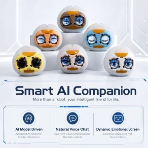 Factory Price AI Powered Voice Chat Robot Toy Spherical Emotional Assistant Expressive Screen for Home Decor Musical Baby Plush