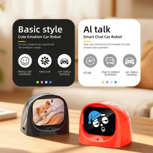 AI Car Robot Smart Accessory App Control Voice Activated Driving Assistant AMOLED Display USB Rechargeable Plastic 3 7MP Camera