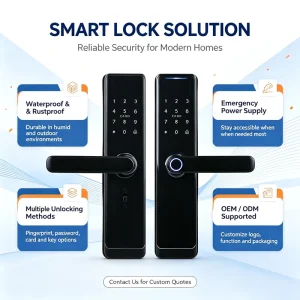 Factory Price Smart Electric Digital Door Lock Tuya WIFI TTLOCK Optional Fingerprint Access New Generation Smart Lock