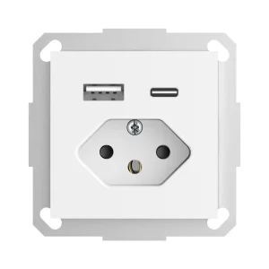 Factory Price Swiss Standard 250V Swiss Style Power Wall Socket Smart Socket With Dual USB 5V 3.4A 17W Type C Swiss Wall Socket