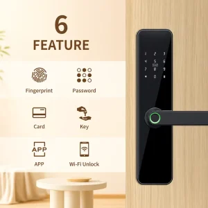 Factory Price Tuya Smart Handle Lock with WiFi Fingerprint Password Card Key Unlock for Home Apartment Office Tuya Security