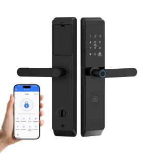 Factory Price WiFi Smart Fingerprint Lock Tuya App Control Grade C Security Cylinder Digital Door Lock for Aluminum Steel Doors