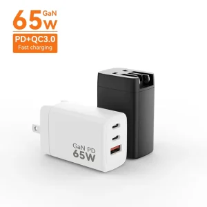Factory QC 3.0 Travel EU US UK Plug UKCA ROHS UL Fold Charger PD GaN 65w USB C Charger Fast Charger Type C for Portable Fan