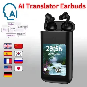 Factory Sales 3 in 1 Power Bank Earphones Touch Screen Smart Box Ai Offline Translation Device ANC ENC Noise Cancelling Earbuds