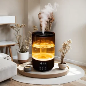 Factory Sales Electric Black Seven color Night Light Aromatherapy Essential Oil Ultrasonic Household