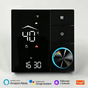 Factory Smart Home Electric Heating Thermostat Wifi Phone Control Knob for Floor Heating Tuya App 16A 3A