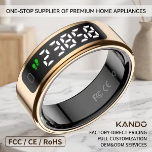 Factory Stainless Steel LED Screen Display Smart Ring with Photo Control Blood Oxygen Monitor Heart Rate Health Monitoring