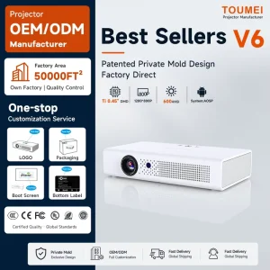 Factory Supply Smart DLP Portable Mini Projector Android WiFi Bluetooth Mobile Office Projector Support OEM ODM Private Label