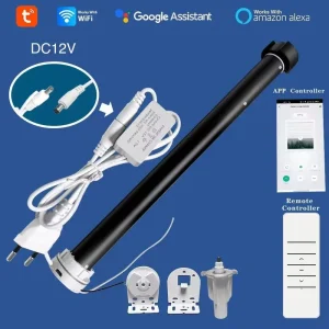 Factory WiFi Smart DC Roller Blind Motor 1.2Nm Remote Control for Home Office Hotel 38mm Tube Motorized Window Blinds