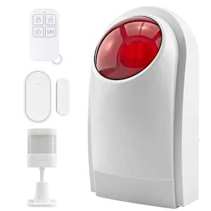 Factory Wireless 433MHz Outdoor Home Alarm Siren System ABS Material Smart App Control 50 Zones Easy Installation