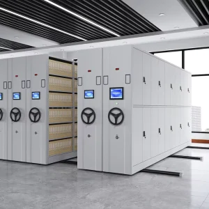 Factory direct Store Featuring Patented Smart Compact Shelving Space saving and Highly Intelligent Mobile Shelving for Office