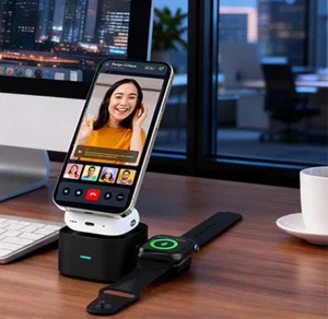 Factory premium GY W24 all in 1 charging station folding fast 25W magnetic smart phone watch earbud wireless charger
