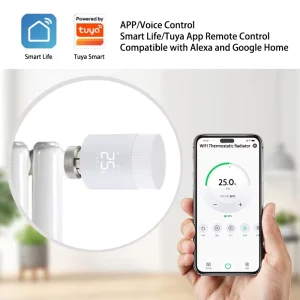 Factory sold Tuya Smart TRV Knob Led Screen Wifi Zigbee Thermostatic Radiator Valve for Home Use Works Alexa Google Smart Life