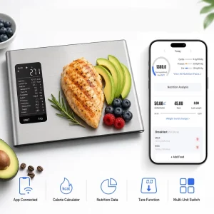 Fashion Battery Nutrients Info Facts Smart Food Weight Calorie App Digital Weighing Kitchen Scale with Nutritional Calculator