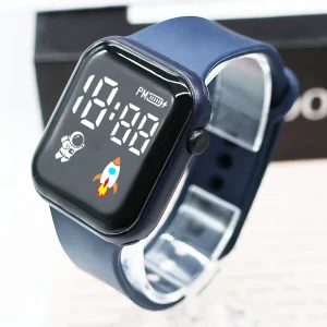 Fashion Digital Watch square LED Screen Silicone Strap Student Smart Watch