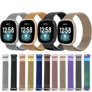 Fashion Magnetic Milanese Loop Band for fitbit Versa 3 4 Smart Watch Bracelets for Women Men Wristband
