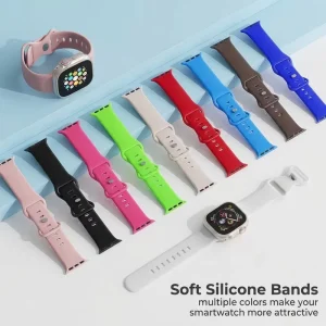 Fashion Watch Band Women Men Optional Color Silicone Smart Watch Band for apple Watch Belt Accessories case Bands Strap