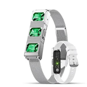 Fashionable High Appearance Multi Functional Smart Bracelet Diamonds Measures Heart Rate Blood Pressure Sleep 1ATM Waterproof